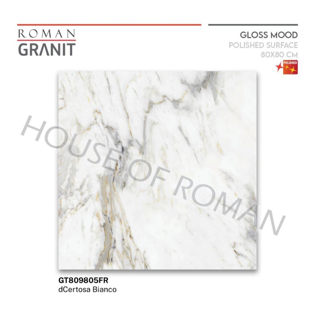 Roman Granit GT809805FR dCertosa Bianco 80x80 Kw1