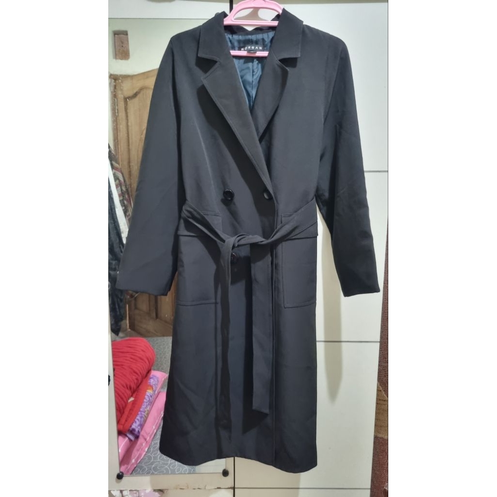 Preloved coat long blazer morgan hitam