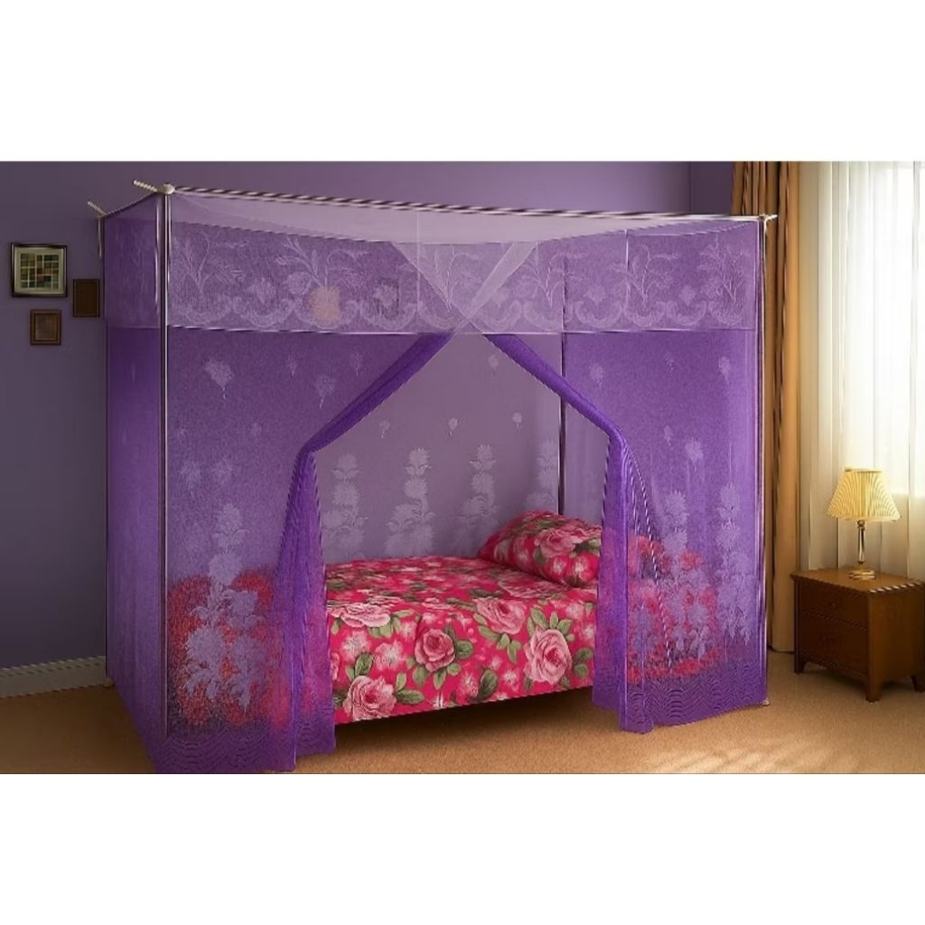 KELAMBU TIDUR PESEGI MEWAH Kado Pernikahan Kelambu Tidur Motif Bunga Burkat Jumbo