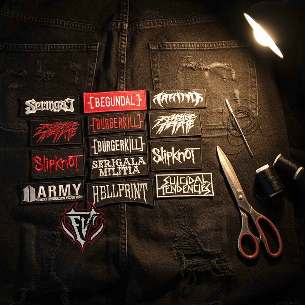 Emblem Bordir Patch Bordir Tema Musik Band Metal Punk Hardcore Lokal Terbaik / Emblem Punk