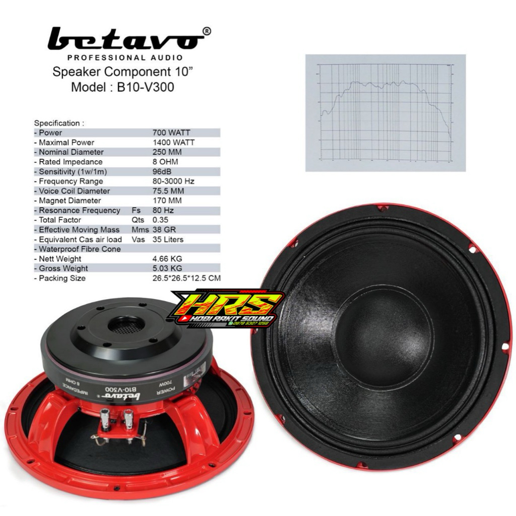 Speaker 10 inch Betavo B10-v300 | Speaker betavo 10 inch 700 watt