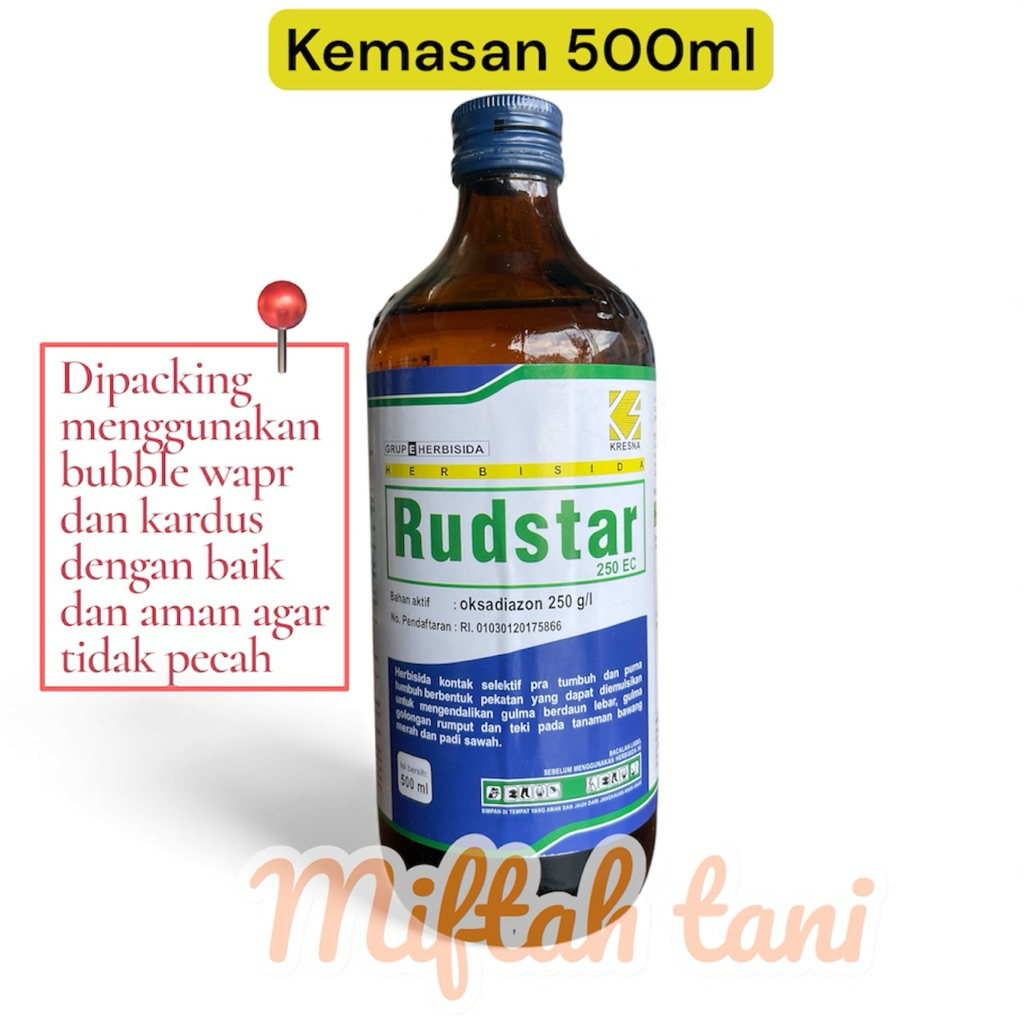 (baca deskripsi )RUDSTAR 250 EC 500 ml herbisida pra dan purna tumbuh , pembeku biji gulma padi