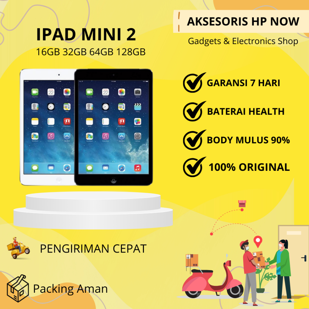 Ipad Mini 2 16GB 32GB 64GB 128GB Wifi Only Second ORIGINAL FULLSET - AHN