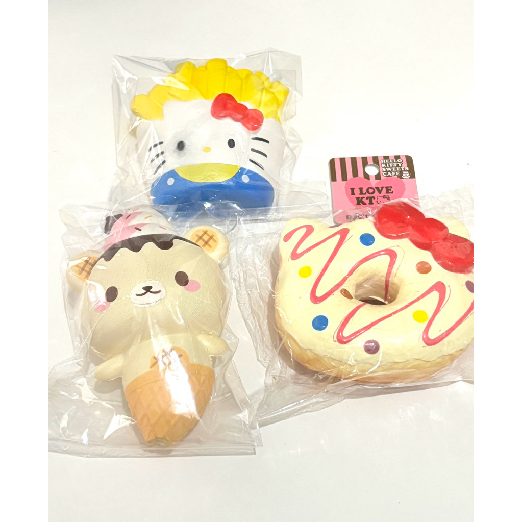 [READY STOCK TAKEALL ONLY GET 3 SQUISHY] hello kitty hk fast food french fries kentang hk donut yumi