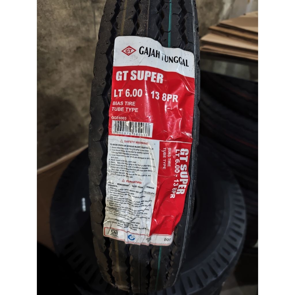 Ban Luar GT Super 6.00-13 8PR Gajah Tunggal Stock Terbaru