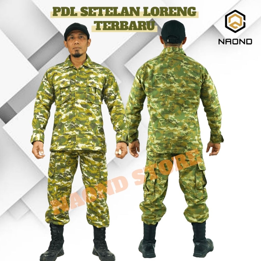 STELAN BAJU PDL VELBED  MALVINAS LORENG SAGE /PDL TEMPUR VELBET PREMIUM/ PDL LORENG TNI DINIR
