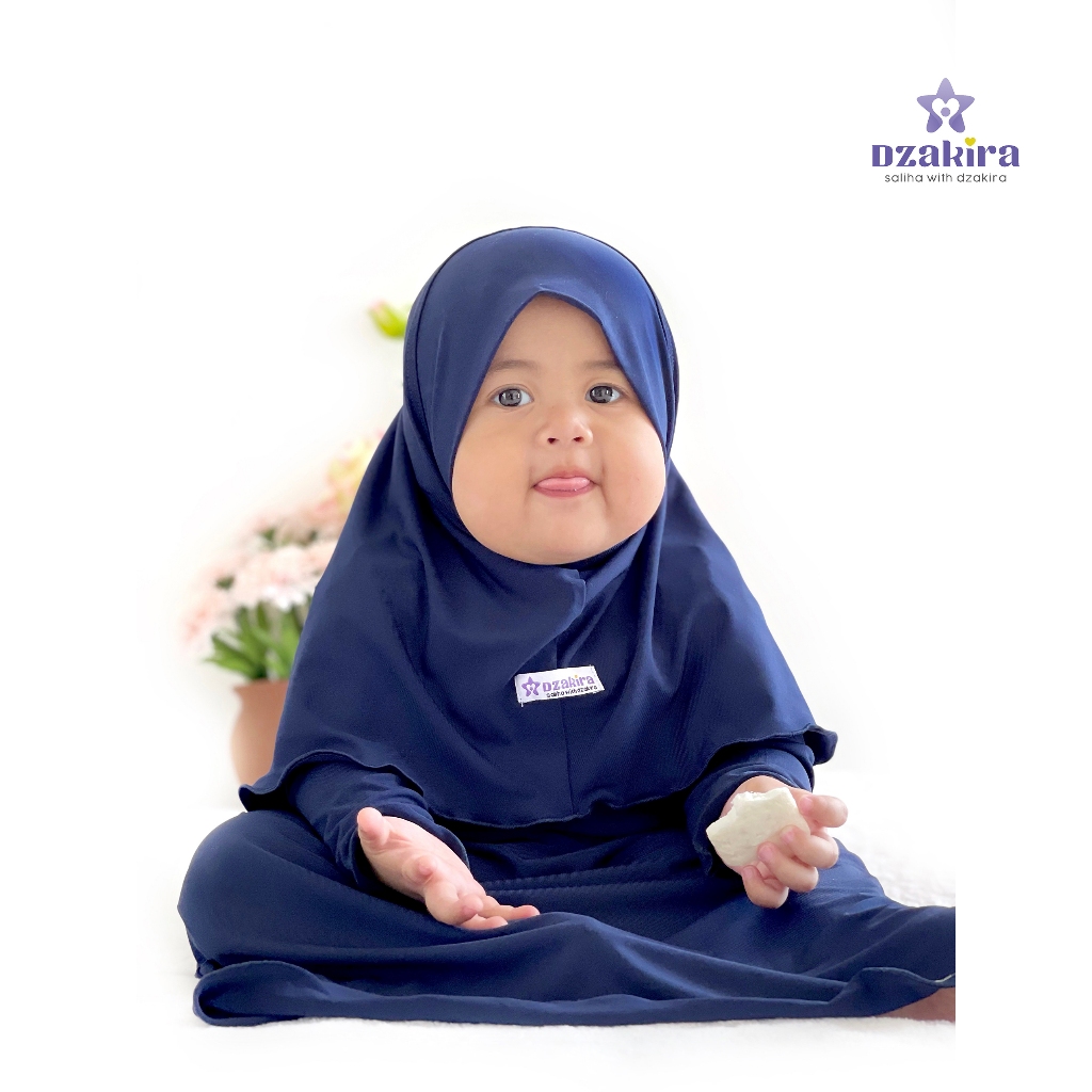 GAMIS KIA POLOS NAVY gamis anak perempuan BY DZAKIRA