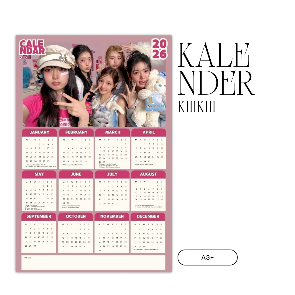 2026 KALENDER KIIIKIII KPOP UNOFFICIAL KOREA SUI HAUM LEESOL JIYU KYA
