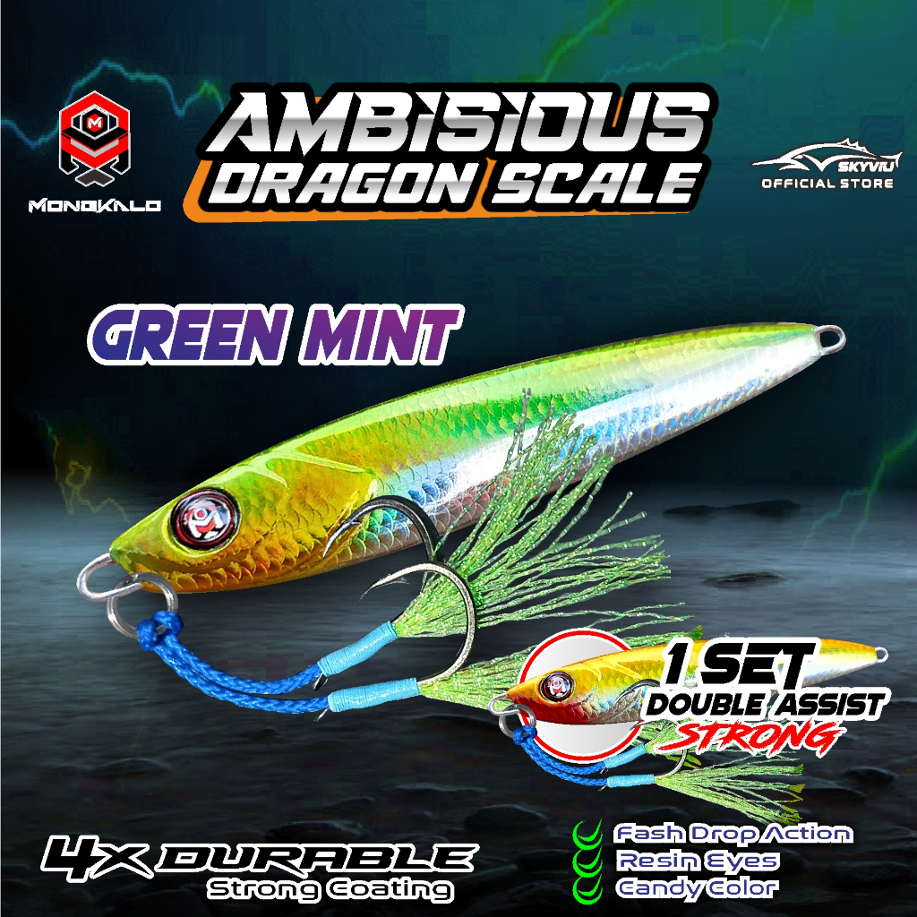 Mongkalo Ambisious Sisik-Kecil noGID noMotif Candy 80 Hijau-Mint