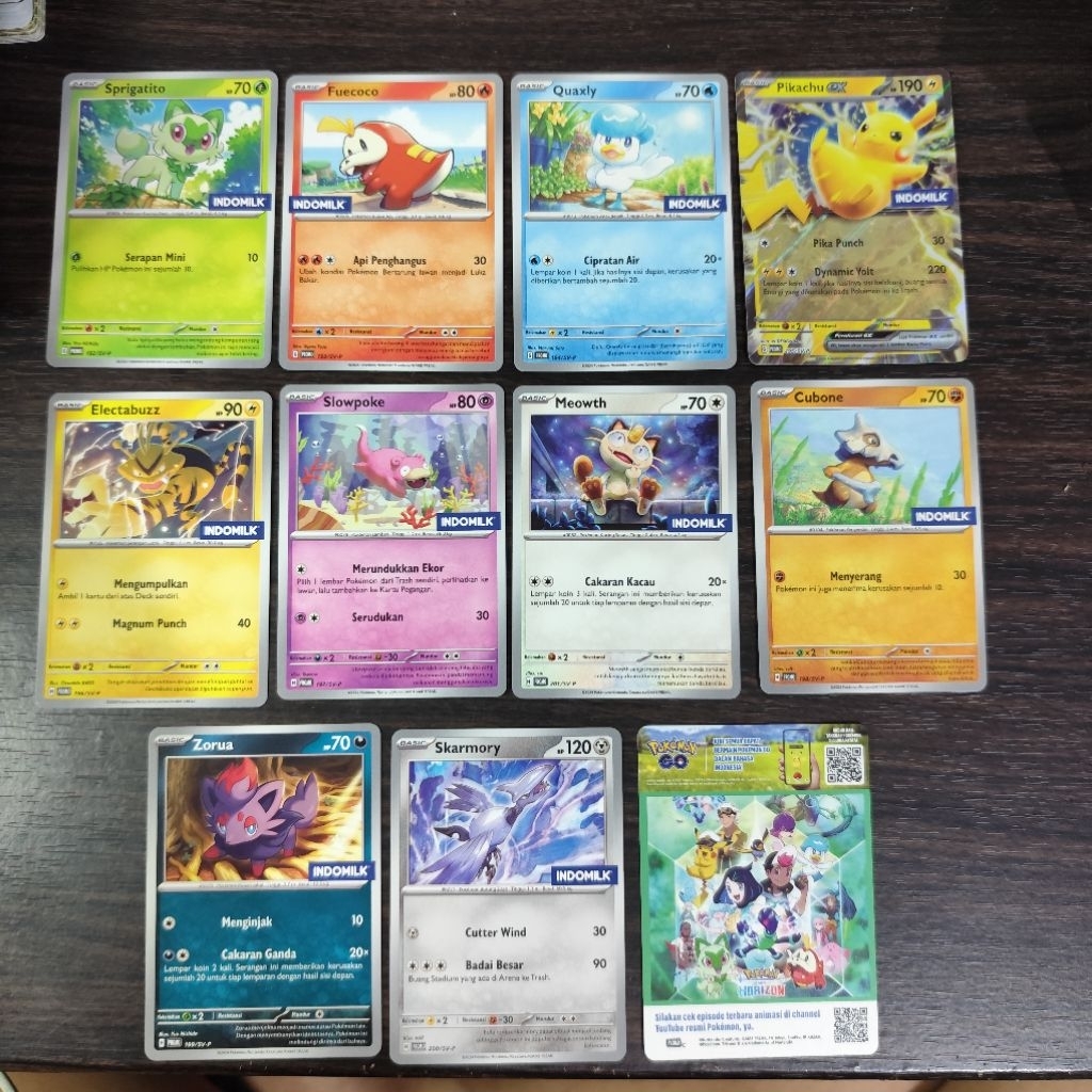 Pokemon Indonesia Complete Set Indomilk Series With Pikachu EX Foil Original