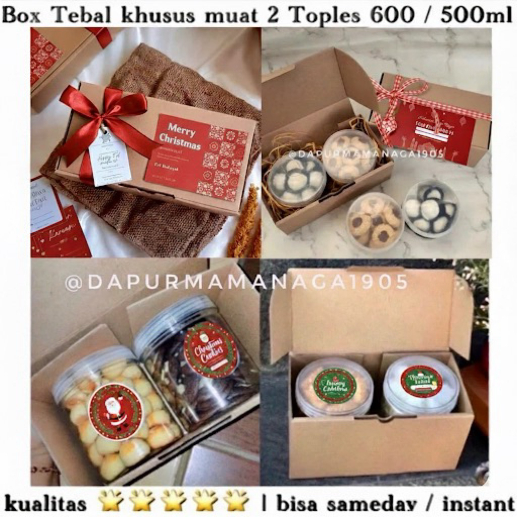 Kotak Tebal muat 2 Toples Jar 600ml / 500ml Box Hampers Toples Kue Kering / Pudding