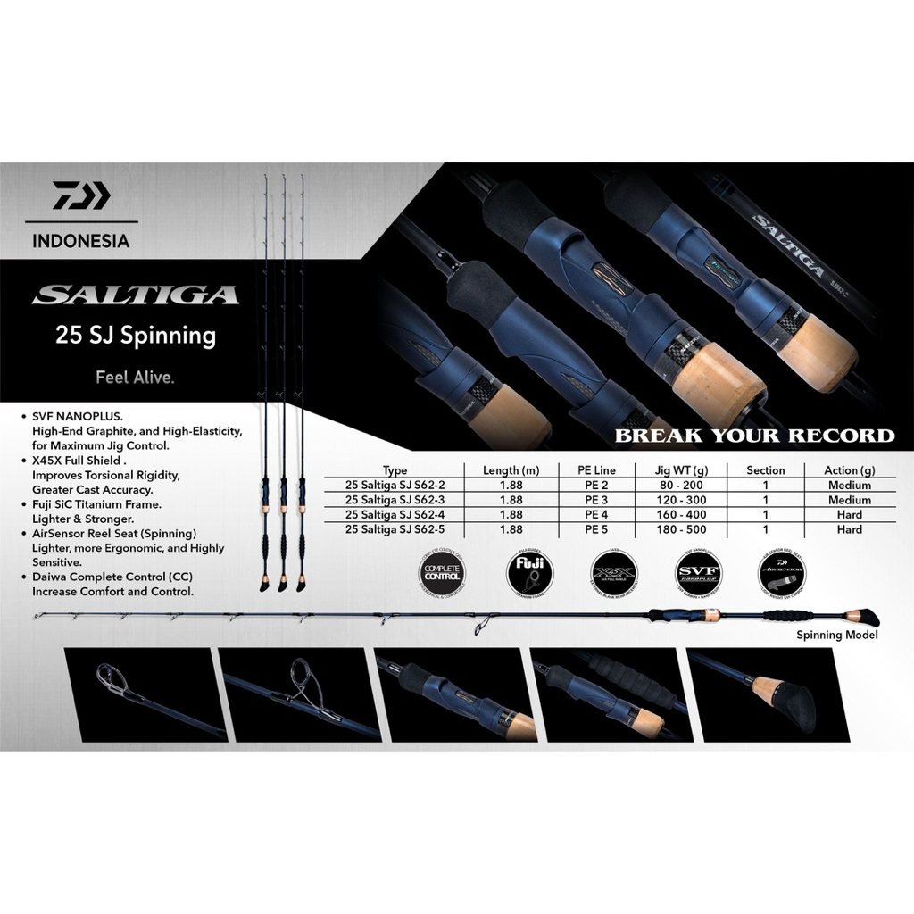 JORAN DAIWA SALTIGA SJ S62 SPINING 2025 ONE PIECE