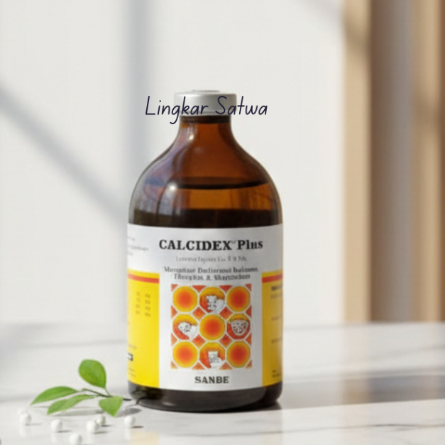 Calcidex Plus 100 ml/ Sanbe Farma/ Obat sapi ambruk