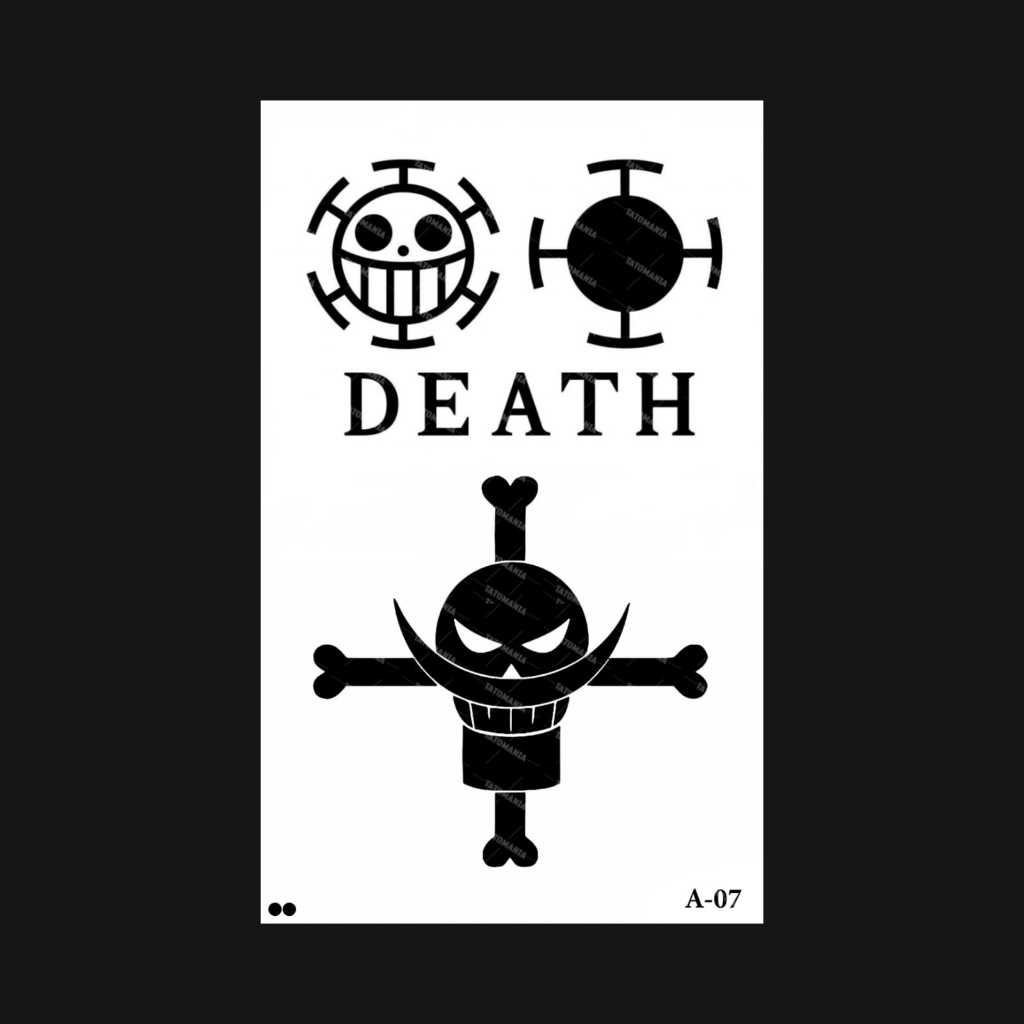 Duniatato-Stiker tato temporer semi permanen Animasi A-07 One Piece