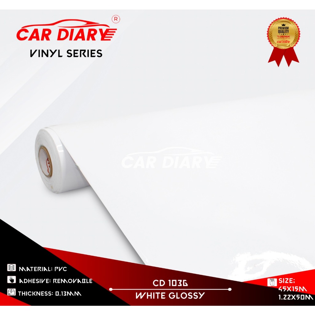 Stiker Skotlet Putih Gloss dan Dop