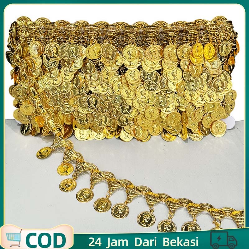 Trim Aksesoris Renda Murah Renda India Warna Emas