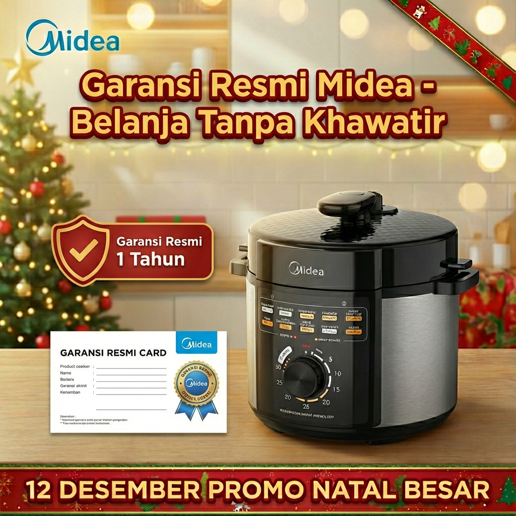 Midea 5 Liter Pressure Cooker Smart Electric Pressure Cooker Alat Memasak Cepat MPM50010AMG