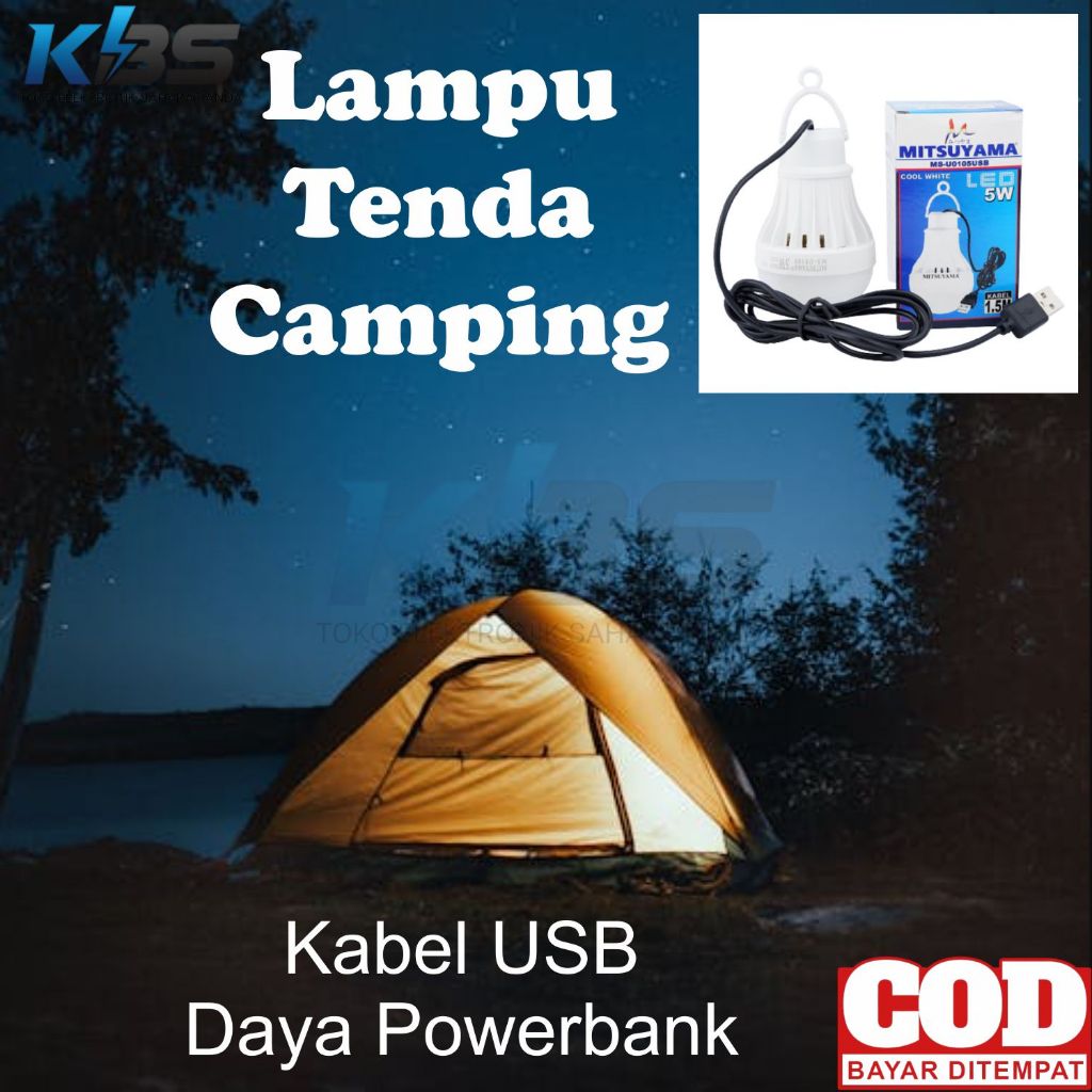 Lampu LED Bohlam Buat Gerobak Fried Chicken Ayam Makanan Etalase Display Konter HP Pakai Powerbank