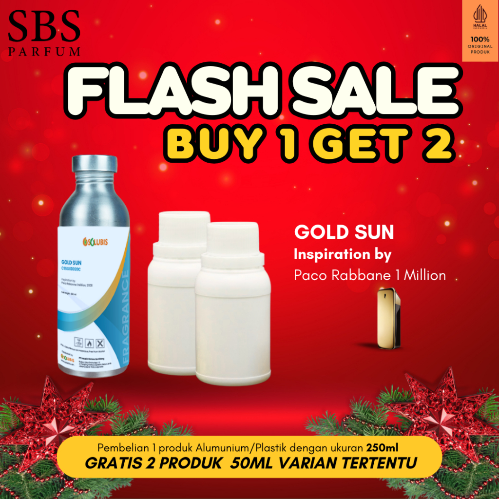 BUY 1 GET 2 FREE - Bibit Parfum Murni Original [Gold Sun] | 250ml - Inspired by Paco Rabanne 1 Milli