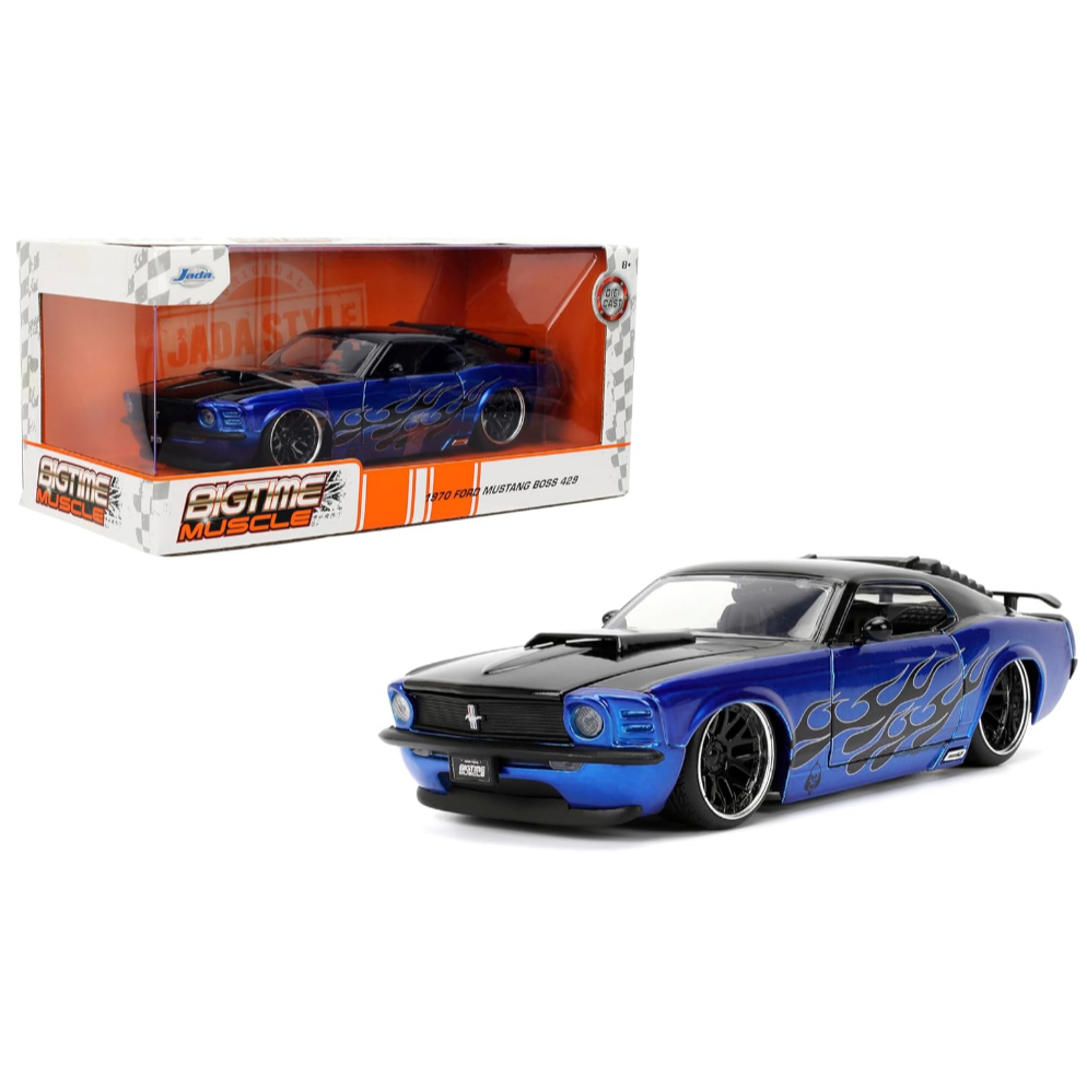 Jada Toys Bigtime Muscle 1:24 1970 Ford Mustang Boss 429 Die-cast Car – Opening Doors, Hood, Trunk, 