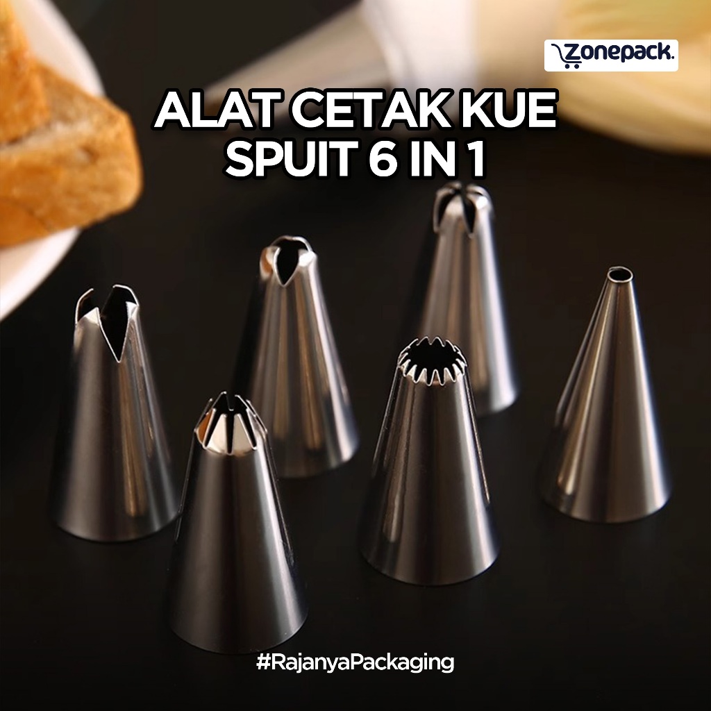Spuit Kecil Kue Tar Set 6 Pcs | Spuit Alat Dekorasi Kue Semprit Buttercream Churros | Pipping Dekora