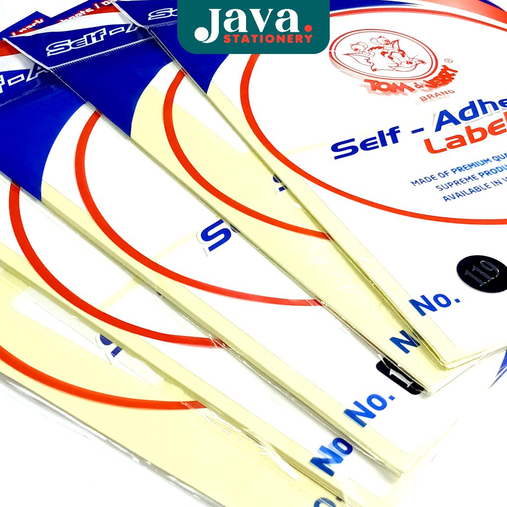 Tom & Jerry Label Nama Bentuk Persegi (Kotak) Stiker Putih untuk Buku, Undangan & Keperluan Sekolah