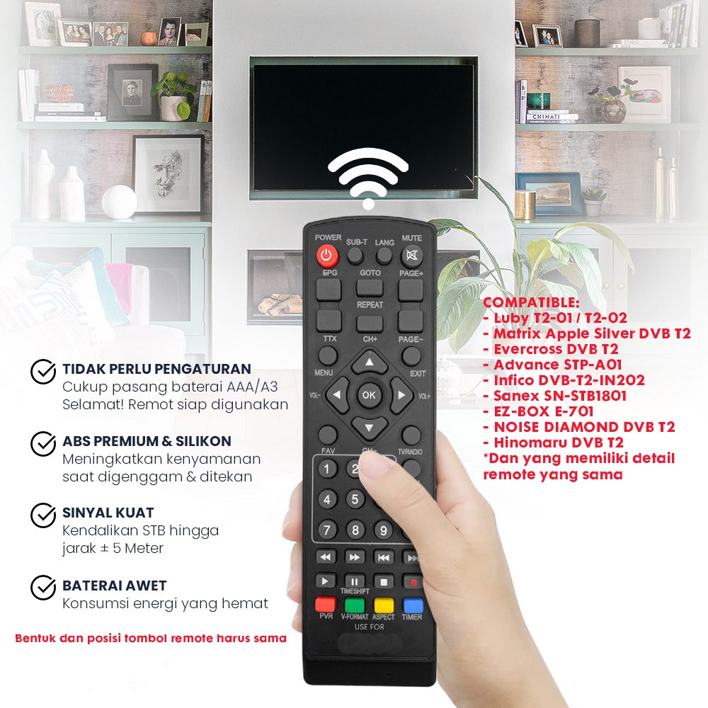 Remote STB Set Top Box Luby Evercross Advance Infico Sanex EZ-BOX Noise Diamond Hinomaru – Remote ST