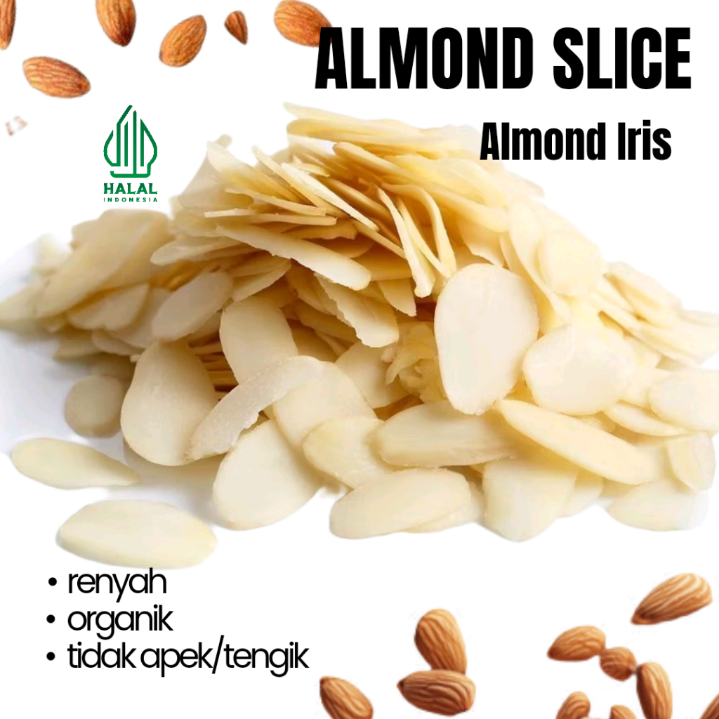 Organic Raw Almond Sliced 500gr (Irisan Kacang Almond Mentah) - Organik - Almond Iris Mentah