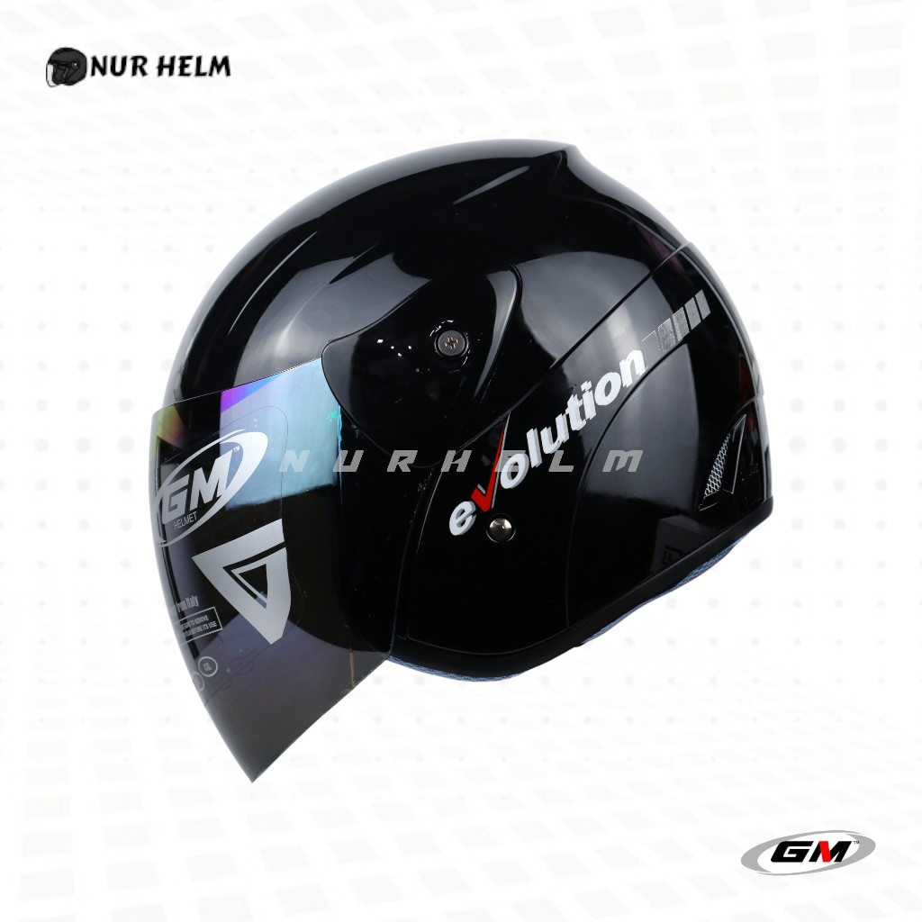 GM Evolution Solid - Black - Helm Half Face