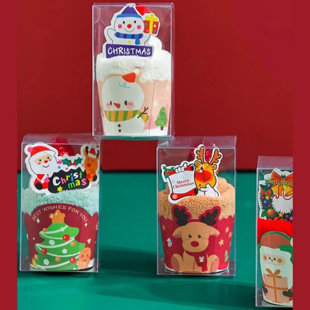 souvenir natal handuk cupcake