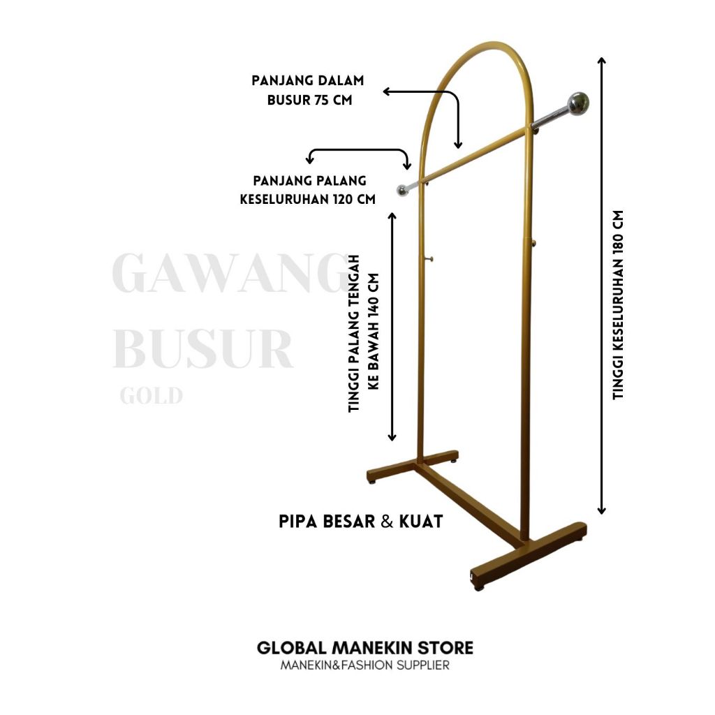 Gawang Baju Besi -  Warna Gold