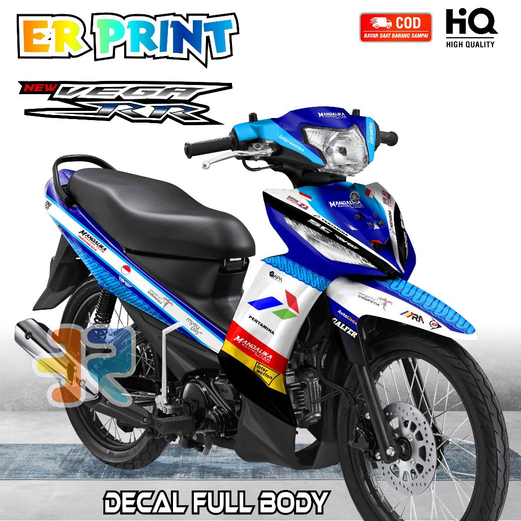 Stiker Decal Vega RR Full Body Variasi Desain Mandalika