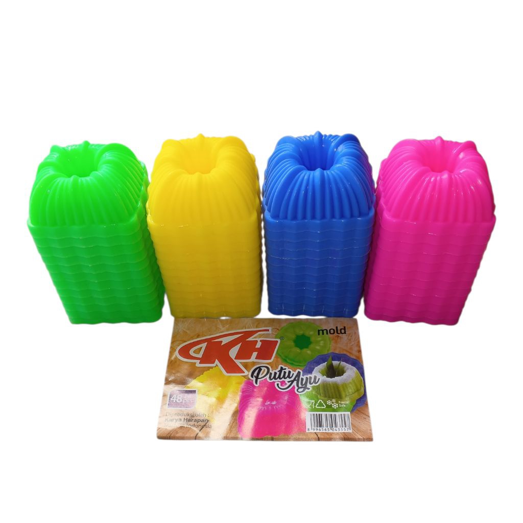 12 Pcs Random Cetakan Kue Putu Ayu Segi Merk KH/Cetakan Putu Ayu Segi/Cetakan Kue Putu Ayu Segi KH