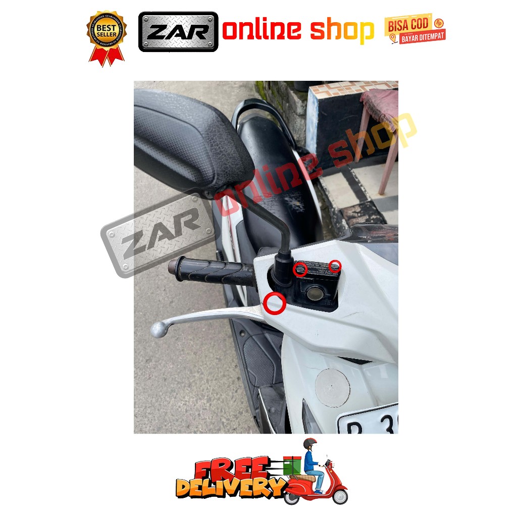BAUT HANDLE KANAN + TUTUP MASTER REM ( 3 BAUT ) BEAT SCOOPY KARBU FI ESP SPACY VARIO 110 TECHNO CW T