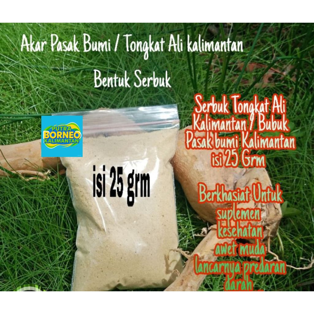 serbuk bubuk halus pasak bumi Kalimantan original asli serbuk tongkat ali