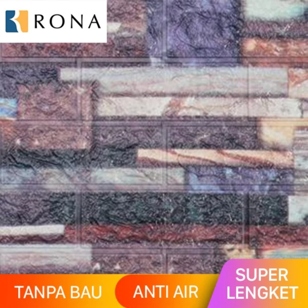 RONA Wallpaper Stiker Dinding 3D Foam Dekorasi Dinding Wallfoam Timbul Anti Air RONA ZT3202