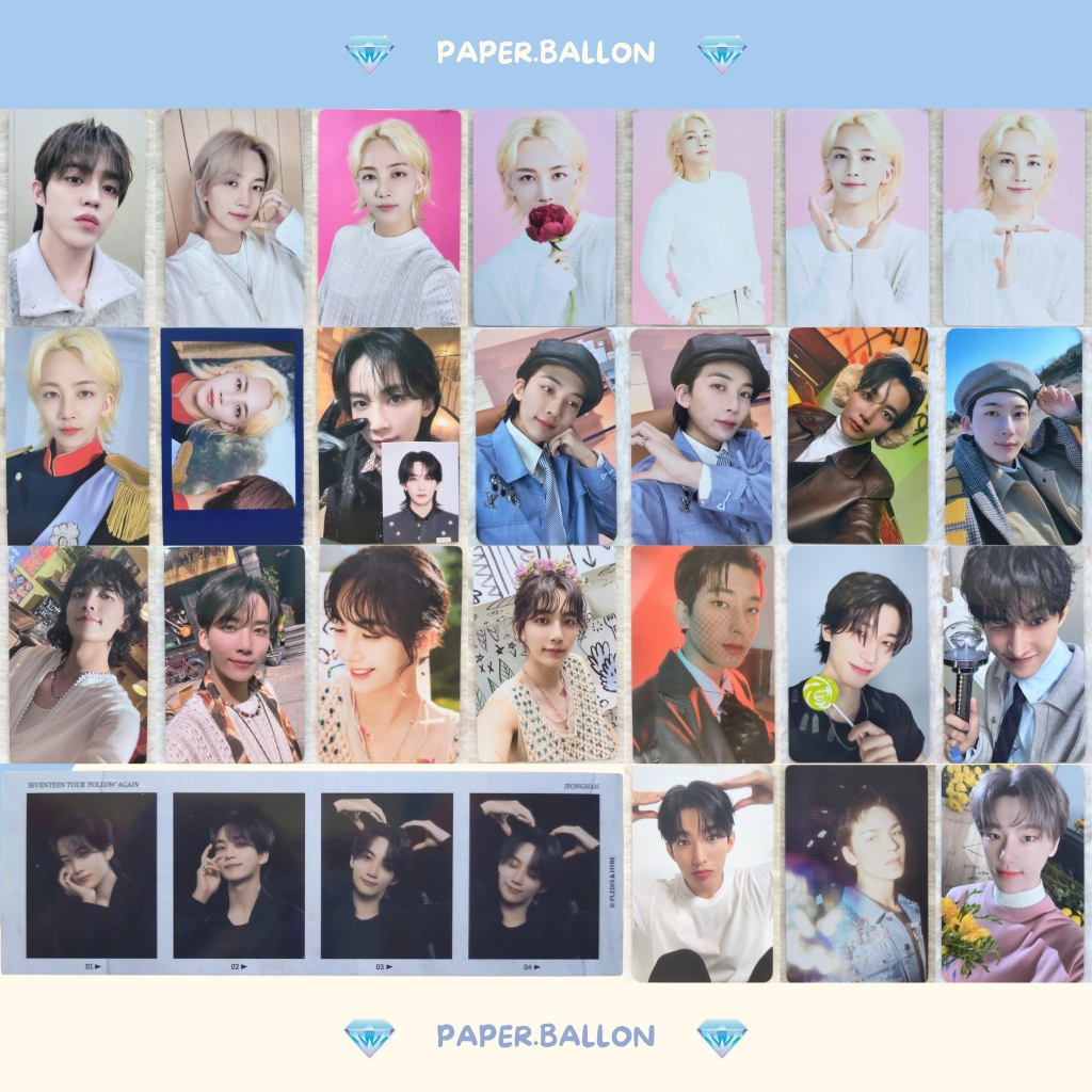 OFFICIAL PHOTOCARD SEVENTEEN SCOUPS JEONGHAN WONWOO DK DOKYEOM VERNON DINO SVT CAFE TRAY IN SEOUL FT