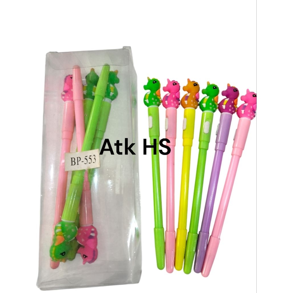 Pulpen gel hitam Karakter Kuda Laut Lucu BP-553 – Gel Pen Warna Cerah untuk Anak & Dewasa | Statione