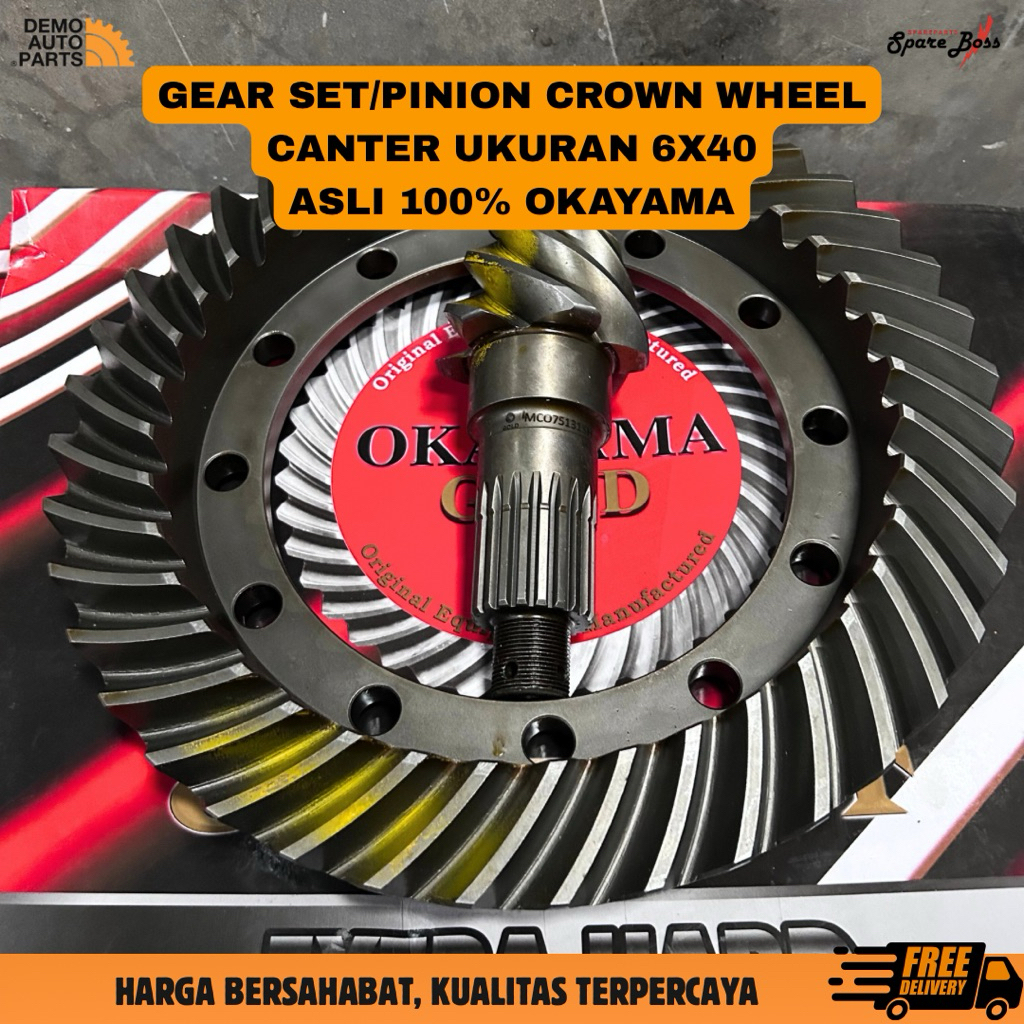 GEAR SET / CHROWN WHEEL CANTER 125 (6X40) OKAYAMA GOLD ORIGINAL MC075131SH GEAR SET GIGI GARDAN 6X40