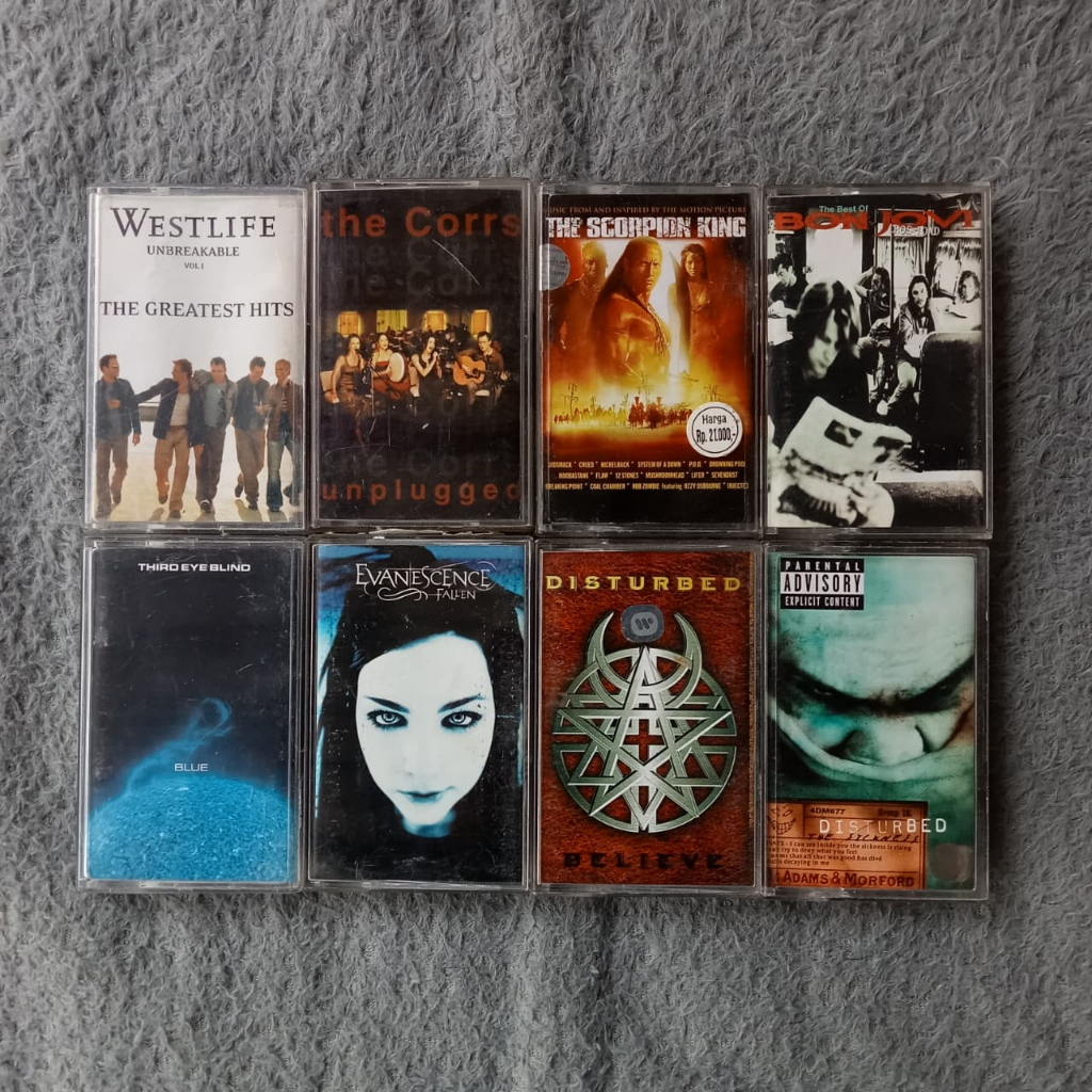 [USED ITEMS] Kaset Pita Original - Evanescene - Disturbed - Westlife - The Corrs - Bon Jovi - Third 
