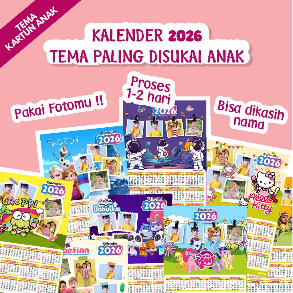 Kalender 2026 custom foto / kalender dinding a3 custom aesthetic