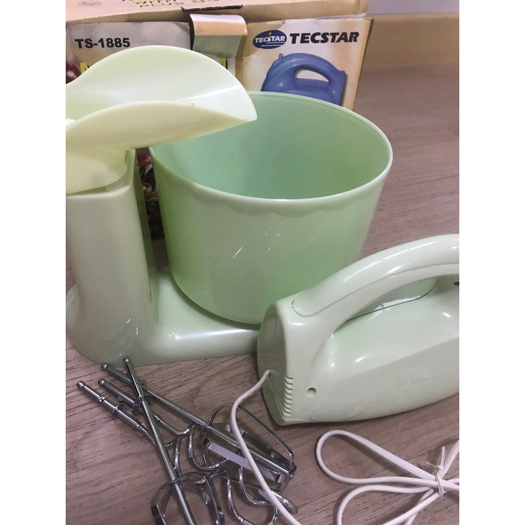 Mixer pengaduk adonan kue green color warna hijau pastel Tecstar bekas murah bagus