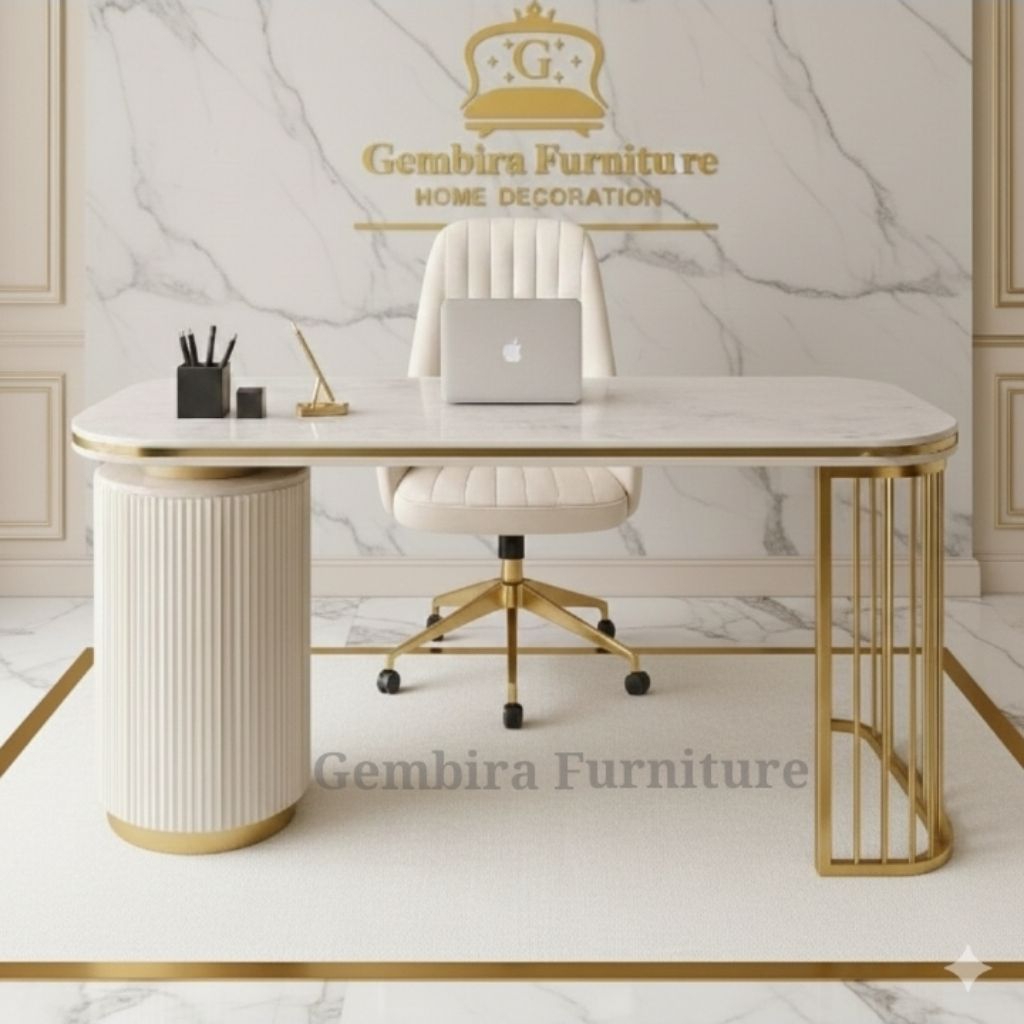 meja kantor office ofice manager staf tv laci meja make up belajar kerja bufet kayu besi gold murah 