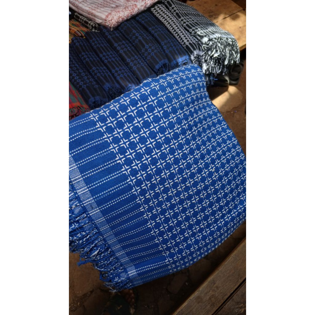 kain tenun baduy warna biru x putih