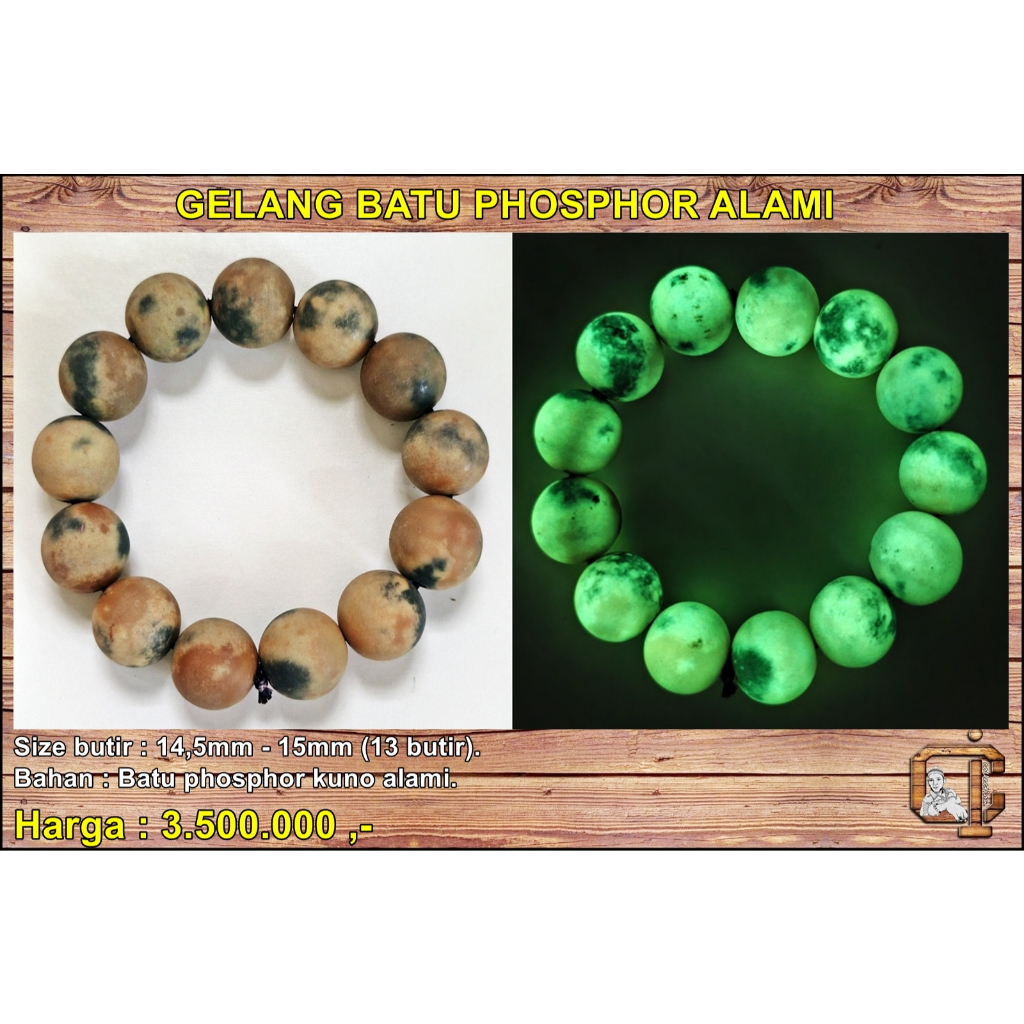 Gelang batu phosphor kuno antik langka.
