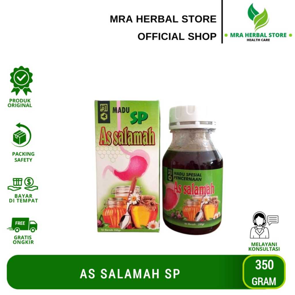 Madu Herbal As Salamah Sp Untuk Pencernaan | Madu Lambung | Madu Assalamah Sp 350Gr Original