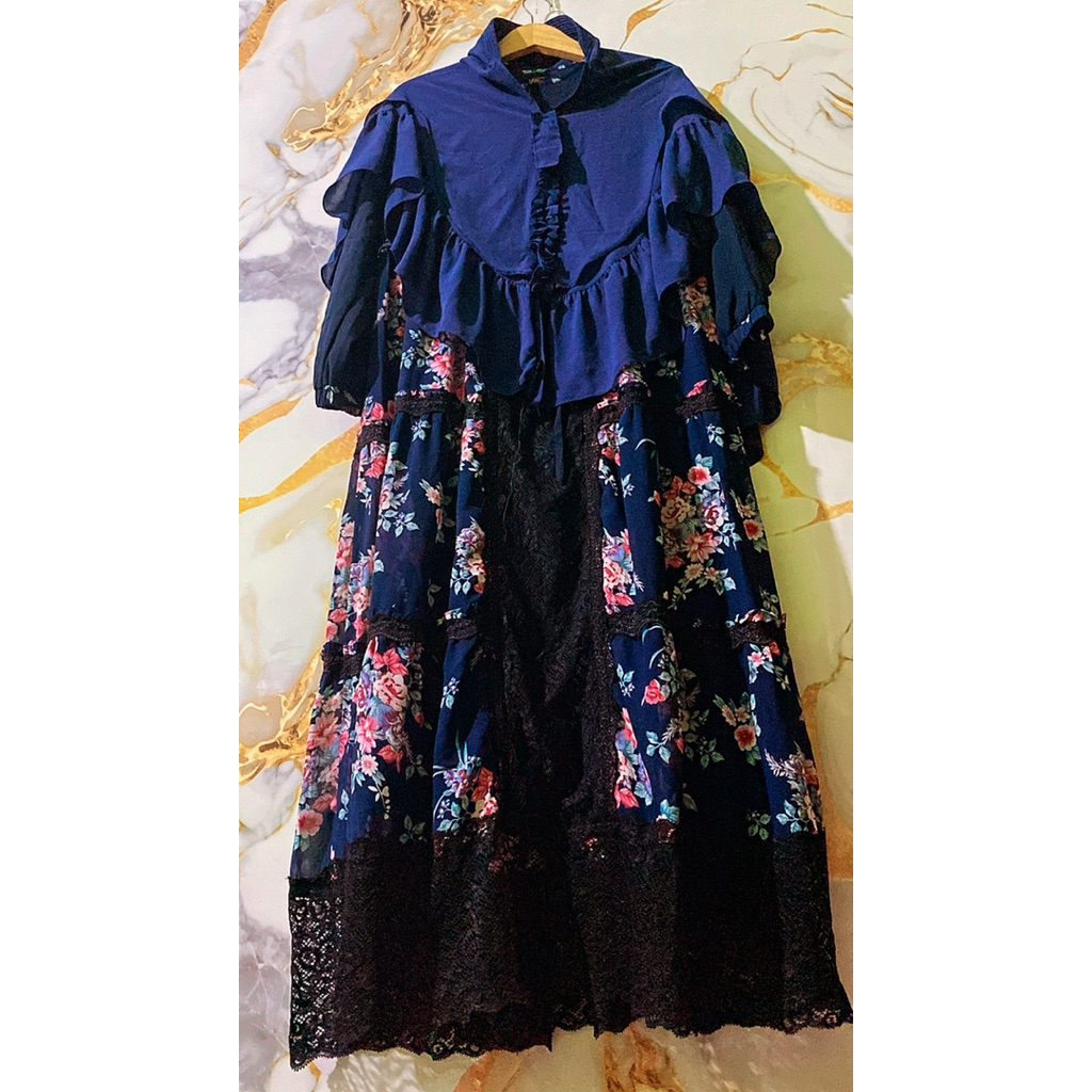 Gamis Kondangan Set Syar’i Mewah Ceruty Mix Brukat