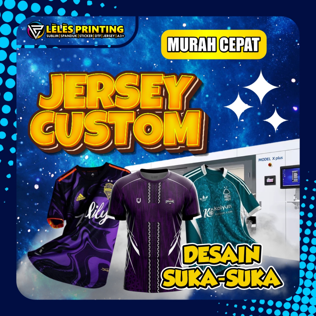 ersey Futsal Kaos Voli Full Printing Satuan Cewek / Cowok Desain Custom Atasan