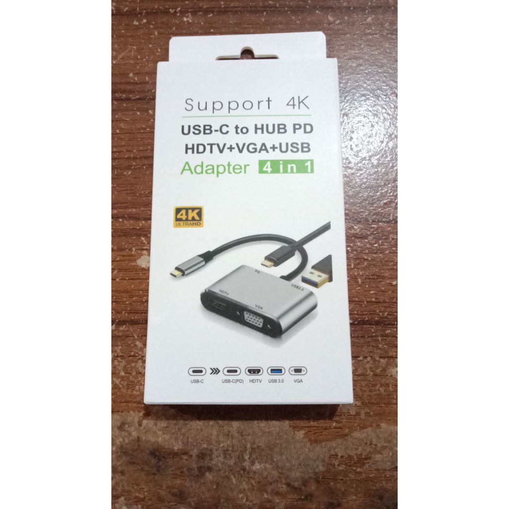 Converter Type C ke VGA, HDMI, dan USB 3.0 | Penghubung Kabel Type C ke HDMI, VGA, dan USB 3.0