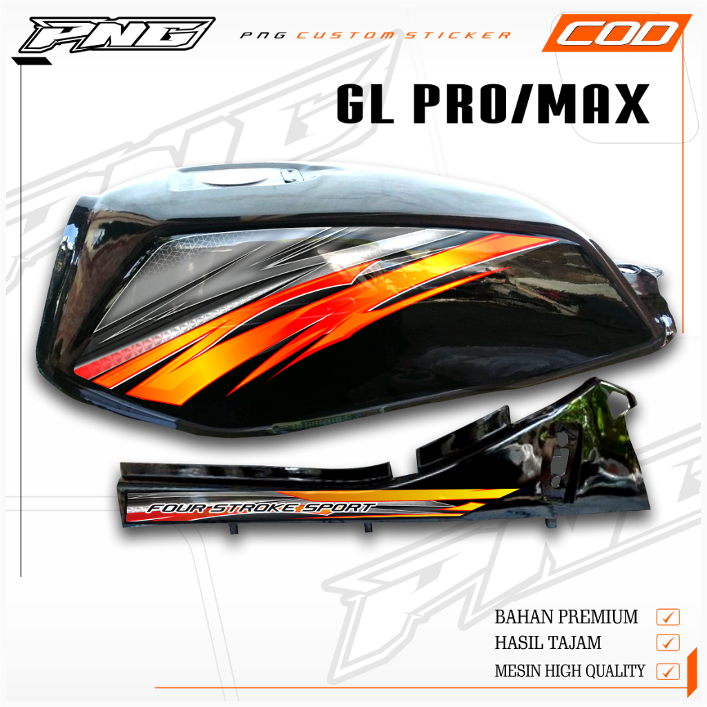 STRIPING GL, STIKER MOTOR GL, STRIPING TERBARU GL PRO MAX NEOTECH, STRIPING MOTIF AIRBRUSH GL